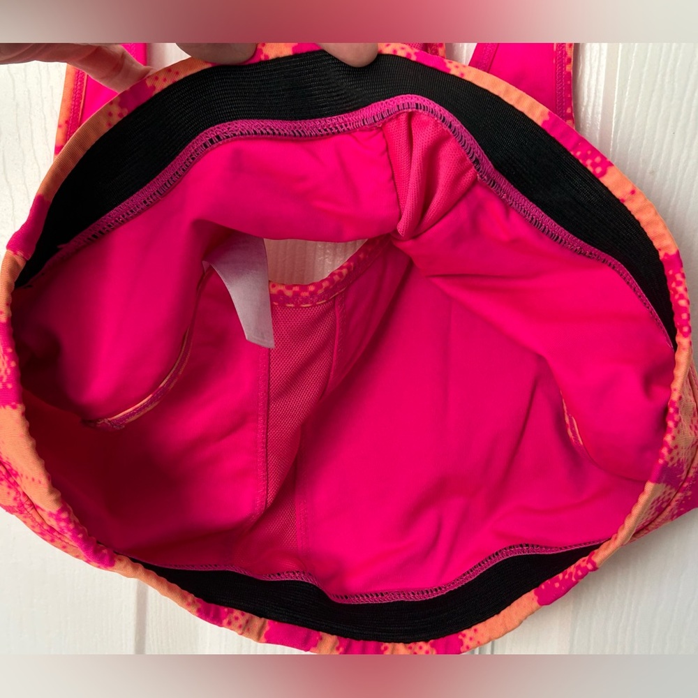 Calvin Klein Performance Quick Dry Pink and Orange Athletic Sports Bra Size XL - Picture 13 of 14